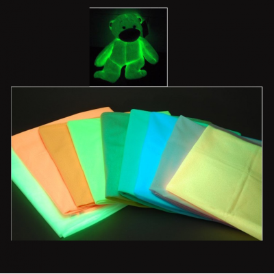 high bright visibility special glow in the dark night luminous 100% polyester textile fabric for glowing toy / upholstery use